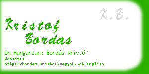 kristof bordas business card