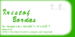 kristof bordas business card